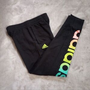 Girls Unisex ? Adidas Spell Out Color Logo Track Pants Joggers 10 12